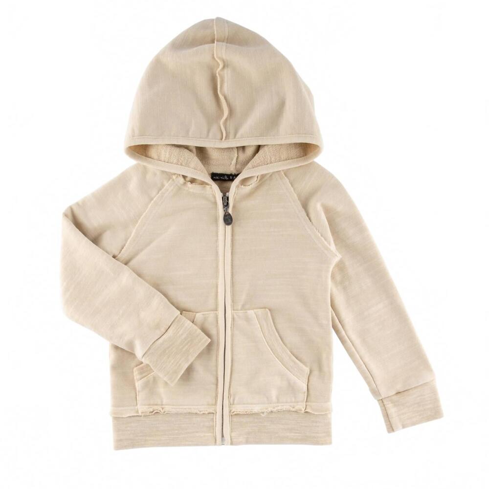 NEW MIKI MIETTE boy's indigo hoodie in oatmeal